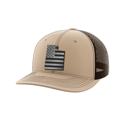Utah United Hats Hat Greater Half Khaki/Coffee Black Leatherette Utah